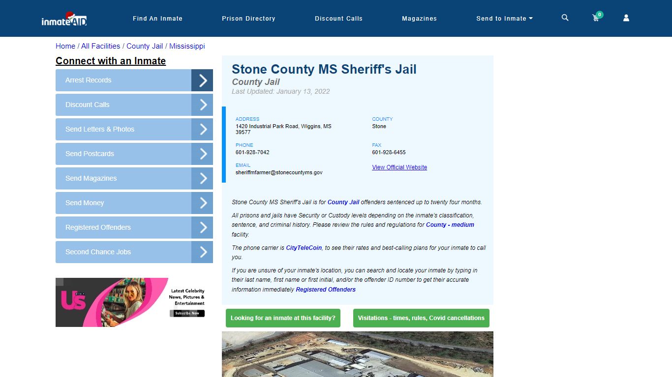 Stone County MS Sheriff's Jail - Inmate Locator - Wiggins, MS
