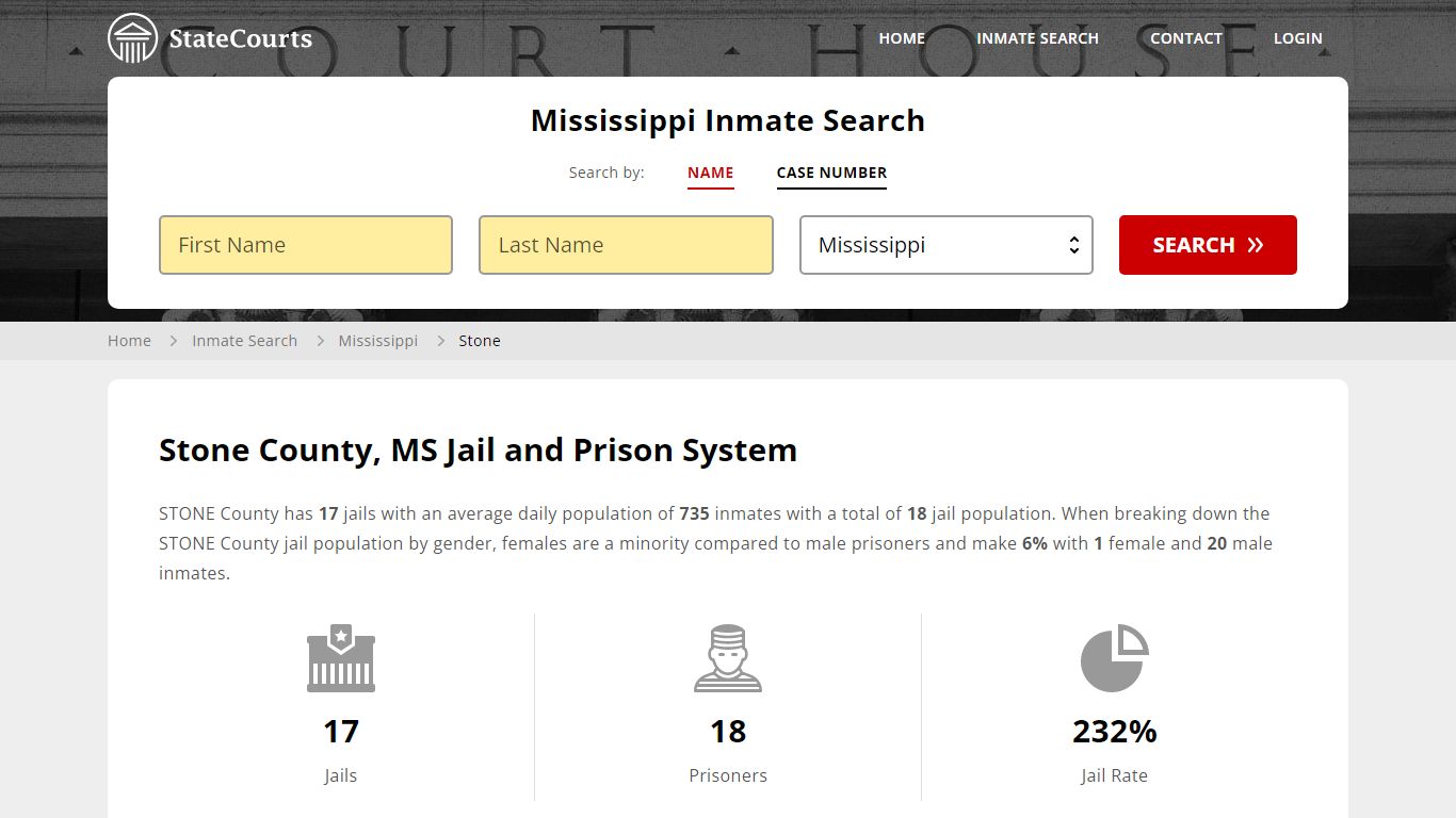 Stone County, MS Inmate Search - StateCourts